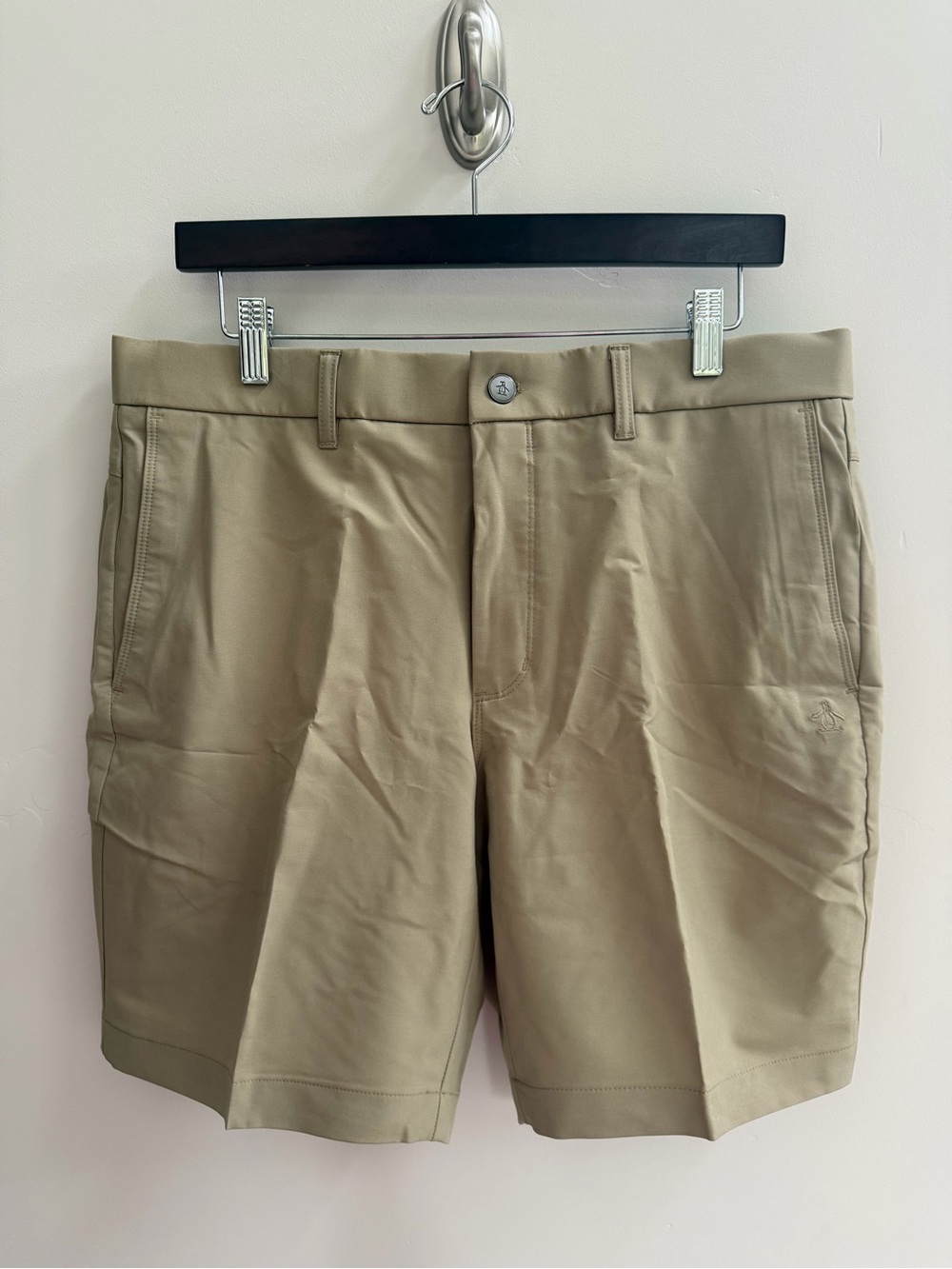 Original Penguin Flat-Front Performance Shorts - Khaki